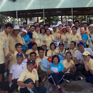 Vietnamese seminarians and postulants pose in a group at sports event